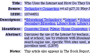 293x173 screen shot of full display of ERIC citation